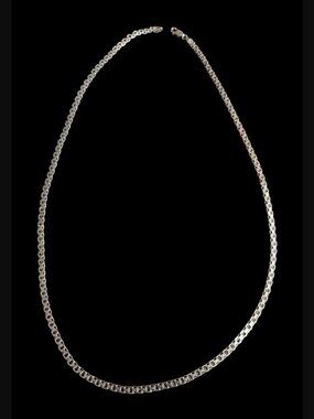 925 Oxidized Sterling Silver Bismark Chain 3.6mm Wide 24" Long Chain Necklace
